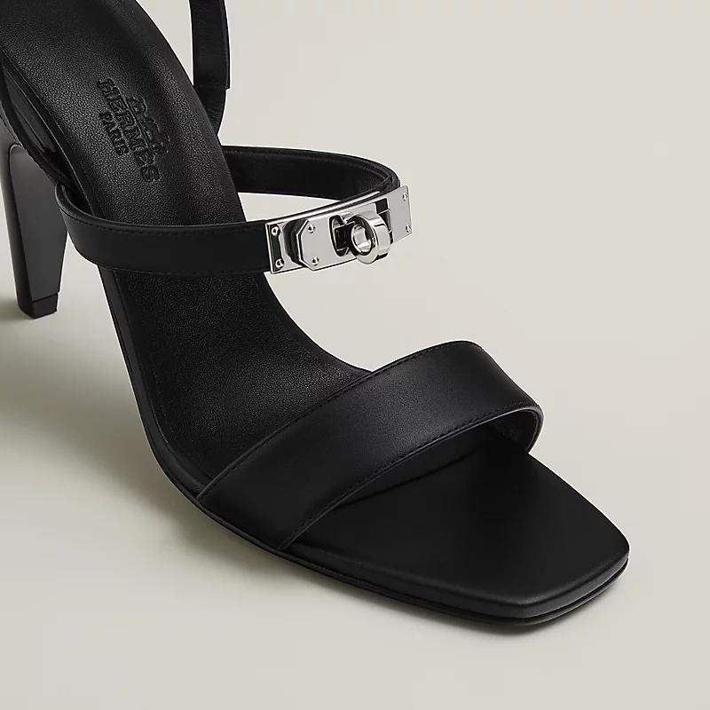 Giày Hermes Glamour 95 Sandal Nữ Đen